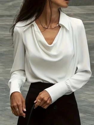 Elegant satin collar shirt