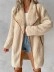 Elegant women's lapel color matching fleece coat