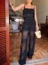 Embroidered halter waistcoat, blouse and trousers 2-piece set