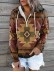 Ethnic printed hooded sweater top