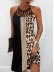 Ethnic printed mesh sleeveless casual dress