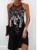 Ethnic printed mesh sleeveless casual dress