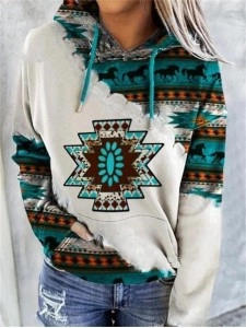 Ethnic Tribe Hooded Sweater Coat Top