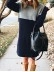Fashion Patchwork Solid Patchwork O Neck Long Sleeve Dresses