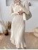 Fashion Sexy Elegant Knit Sweater Dress Slim Flared Midi Dress