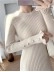 Fashion Sexy Elegant Knit Sweater Dress Slim Flared Midi Dress