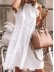 Fashion Sweet Solid Patchwork Flounce O Neck A Line Dresses