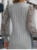 Fashionable round neck long sleeve lace patchwork top
