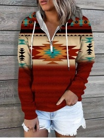 Fashionable zipper long sleeve casual sweatshirt