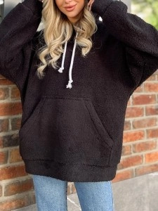 Flannel Loose Hooded Sweater