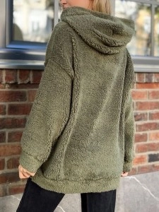Flannel Loose Hooded Sweater