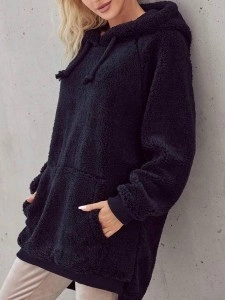 Flannel Loose Hooded Sweater
