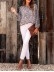 FLORAL BUTTON ROUND NECK SHEATH CASUAL SHIRTS