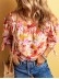 FLORAL KNOT PLEATED SHIRRED OFF THE SHOULDER SHEATH CASUAL BLOUSE