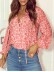 FLORAL KNOT ROUND NECK SHEATH CASUAL SHIRTS