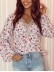 FLORAL LACE V NECK SHIFT CASUAL BLOUSE
