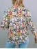 FLORAL NOTCHED V-NECK PUFF SLEEVE BLOUSE