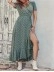 Floral V Neck Short Sleeve Long Dresses