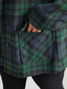 Green plaid coat