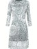 Grey crew neck pullover positioning print elegant slim-fit dress