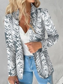 Grey print design suit jacket