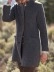 Grey stand-up collar tweed coat