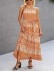 Halter Neck Floral Backless Loose Ruffle Maxi Dress