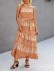 Halter Neck Floral Backless Loose Ruffle Maxi Dress