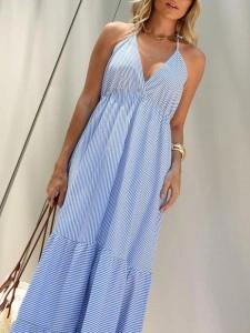 Halter striped dress