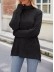 High neck loose fitting long sleeved split T-shirt top