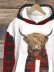 Highland Cow Plaid Print Hooded Sweatshirt