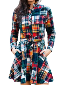 Holiday Patchwork Flannel Dress