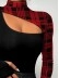 Hollow out high neck long sleeved T-shirt