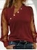 Hot Diamond Diagonal Shoulder Mesh Panel Long Sleeve Top