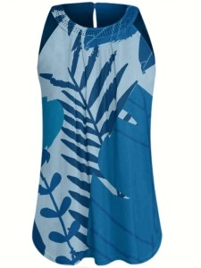 Hot diamond element print elegant halter vest