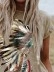 Indian Headdress Print Crew Neck T-Shirt