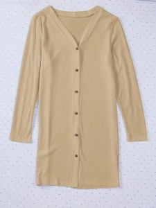 Khaki knit cardigan coat