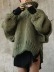 Knitted fluffy long sleeved wooden ear edge high neck sweater