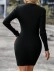 Knitted Hip Half Hollow High Neck Mini Dress