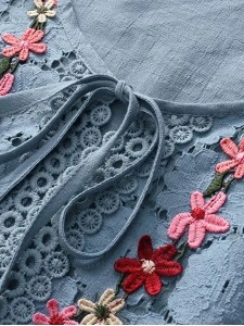 Lace elegant V-neck loose top