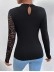 Lace Irregular Long Sleeve T-shirt