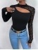Lace Irregular Long Sleeve T-shirt