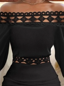 Lace one-shoulder dress with matching waist