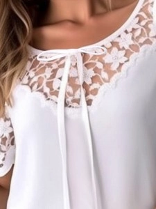 Lace Panel Off Shoulder Top