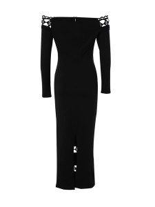 LACE SPLICE OFF SHOULDER DRESS
