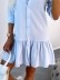 Ladies elegant loose light blue shirt dress