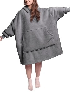 Large Lazy Comfortable Flannel Blanket Hoodie