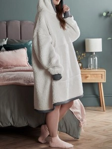 Large Lazy Comfortable Flannel Blanket Hoodie