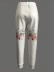 Leaf print high-waisted split trousers and dress pants