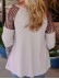 Leopard pattern sequin patchwork flared sleeve V-neck top